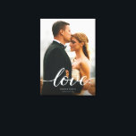 モダンカスタムLove Scriptの写真結婚プリント キャンバスプリント<br><div class="desc">愛祝の物語はモダンキャンバスの写真のプリントでラップされ結婚て、あなたのポートレート、あなたの名前、そしてスクリプトの日付お気に入りのを含む。流れる「愛」の書道のオーバーレイは、ロマンチックなtouchを追加し、あなたの家のための永遠の形見を作成する。贈り物や記念結婚的な装飾、ブライダルシャワーのプレゼントとして完璧な、このスタイルと気持ちをブレンドカスタムしたキャンバス。最も幸素晴らし福な瞬間を見せ、それを永遠に大切にする方法。</div>