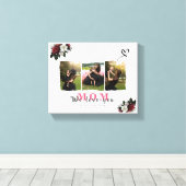 モダンカスタムMonogram Photo Collage Mother Family キャンバスプリント (インサイチュ (ウッドフロア))