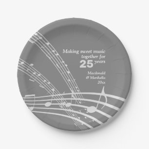 モダンカスタムMUSIC NOTES 25th SILVER Anniversary ペーパープレート