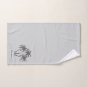 モダンカスタムPalm Trees & Script on Gray バスタオルセット (ハンドタオル)