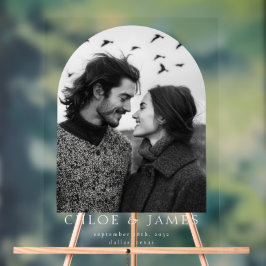 モダンカスタムPhoto Arch結婚's Welcome アクリルサイン