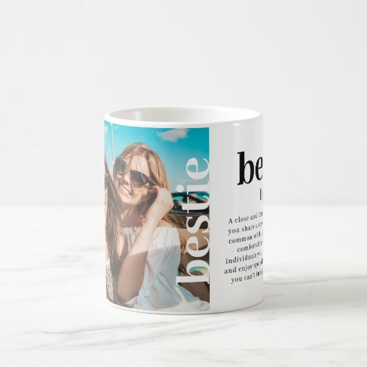 モダンカスタムPhoto Bestieは友だち最高のを指す コーヒーマグカップ (中央)
