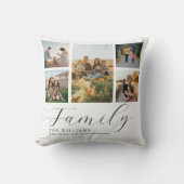 モダンカスタムPhoto Collageスクリプエレガントトファミリー クッション (正面)