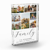 モダンカスタムPhoto Collageスクリプエレガントトファミリー フォトブロック (左)