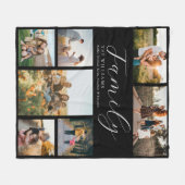 モダンカスタムPhoto Collageスクリプエレガントトファミリー フリースブランケット (正面(横))