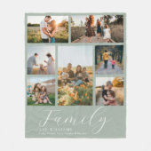 モダンカスタムPhoto Collageスクリプエレガントトファミリー フリースブランケット (正面)