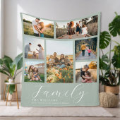 モダンカスタムPhoto Collageスクリプエレガントトファミリー フリースブランケット