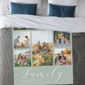 モダンカスタムPhoto Collageスクリプエレガントトファミリー フリースブランケット