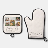 モダンカスタムPhoto Collageスクリプエレガントトファミリー 鍋つかみ&鍋敷きセット (正面)