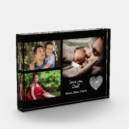 モダンカスタムPhoto Collage Love Youパパブロック フォトブロック