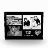 モダンカスタムPhoto Collage Love You Daddy Black フォトブロック (正面)