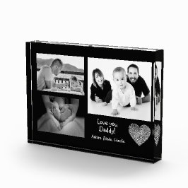 モダンカスタムPhoto Collage Love You Daddy Black フォトブロック