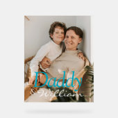 モダンカスタムPhoto Daddy &ベビー名記念 アクリルサイン (正面)