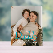 モダンカスタムPhoto Daddy &ベビー名記念 アクリルサイン (ニュートラル)