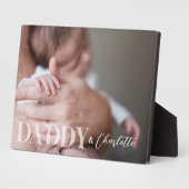 モダンカスタムPhoto Daddy &ベビー名記念 フォトプラーク (側面)