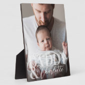 モダンカスタムPhoto Daddy &ベビー名記念 フォトプラーク (側面)