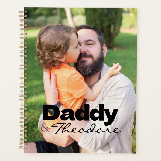 モダンカスタムPhoto Daddy &ベビー名記念 プランナー手帳 (正面)