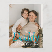 モダンカスタムPhoto Daddy &ベビー名記念 ポストカード (正面)