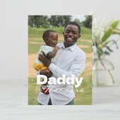 モダンカスタムPhoto Daddy &ベビー名記念 招待状 (スタンド正面)