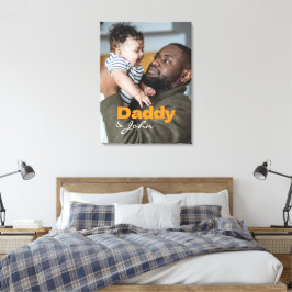モダンカスタムPhoto Daddy & Son Name Keepsake キャンバスプリント