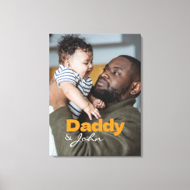 モダンカスタムPhoto Daddy & Son Name Keepsake キャンバスプリント