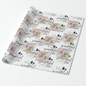 モダンカスタムPhoto Dog白黒タイポグラフィ ラッピングペーパー (アンロールド)