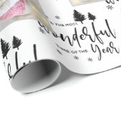 モダンカスタムPhoto Dog白黒タイポグラフィ ラッピングペーパー (ロールコーナー)