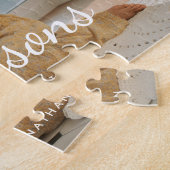 モダンカスタムPhoto Family Nameスクリプト ジグソーパズル (側面)