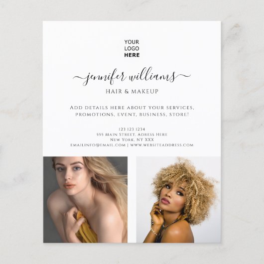 モダンカスタムPhoto Logo Promotional White チラシ (正面)