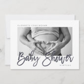 モダンカスタムPhoto Virtual Baby Shour 招待状 (正面)