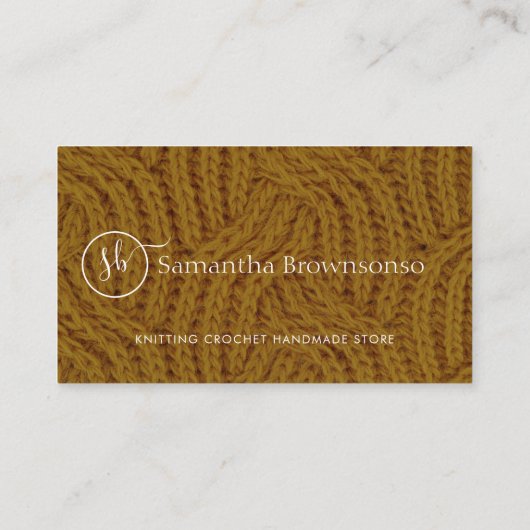 モダンカスタムPhoto Yarn編み物 名刺 (裏面)