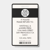 モダンカスタムPress Pass Photo ID Logo QR Code バッジ (裏面)