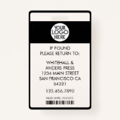 モダンカスタムPress Pass Photo ID Logo QR Code バッジ (裏面)