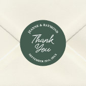 モダンカスタムSage Green結婚's Thank You Favy ラウンドシール