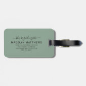 モダンカスタムSage Green Monogram名 ラゲッジタグ (裏面横)