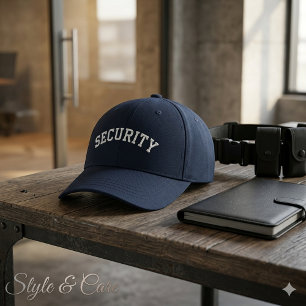 モダンカスタムSECURITYテキスト 刺繍入りキャップ