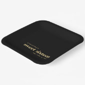 モダンカスタムSweet sixteen名金ゴールド黒 ペーパープレート (傾斜あり)