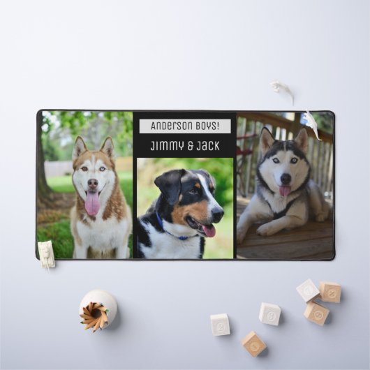 モダンカスタムThree Dogs Photodesk Mat デスクマット (キッズテーブル)