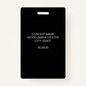 モダンカスタムVIP All Access Concert Pass バッジ (裏面)