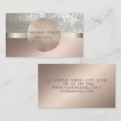 モダンカッコいいエレガントプロフェッショナルバラ金ゴールド円 名刺 (正面/裏面)