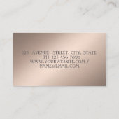 モダンカッコいいエレガントプロフェッショナルバラ金ゴールド円 名刺 (裏面)