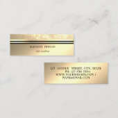 モダンカッコいいエレガントプロフェッショナル金ゴールドストライプ スキニー名刺 (正面/裏面)