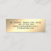 モダンカッコいいエレガントプロフェッショナル金ゴールド スキニー名刺 (裏面)