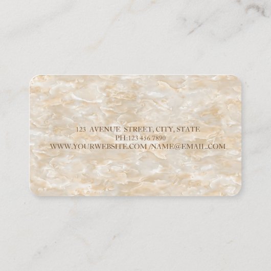 モダンカッコいいエレガント大理石ブラック、金ゴールド、はさみ 名刺 (裏面)