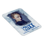 モダンカッコいいグランジ写真ブルーの発表 マグネット (右側)