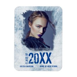 モダンカッコいいグランジ写真ブルーの発表 マグネット