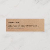 モダンカッコいいシンプル紙 スキニー名刺 (裏面)