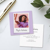 モダンカッコいいトレンディーシンプルScript Photo スクエア名刺