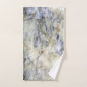 モダンカッコいいトレンディーブルーマーブルストーン模様 バスタオルセット (ハンドタオル)