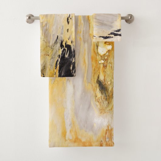 モダンカッコいいトレンディー大理石模様 バスタオルセット (インサイチュ)